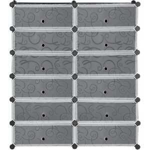 HOMCOM Mobile Scarpiera Modulare Salvaspazio - 12 Cubi, Nero e Bianco HOMCOM Mobile Scarpiera Modulare Salvaspazio - 12 Cubi, Nero e Bianco