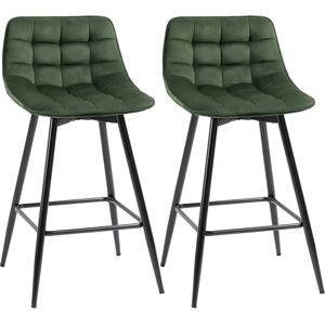 HOMCOM Set di 2 Sgabelli da Bar Stile Nordico - Verde - 45x47x88cm HOMCOM Set di 2 Sgabelli da Bar Stile Nordico - Verde - 45x47x88cm