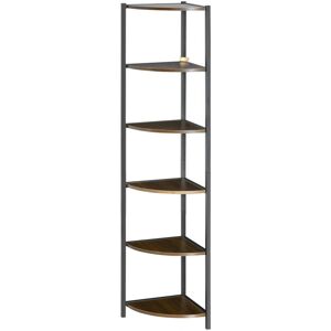 Libreria angolare moderna HOMCOM - 6 ripiani, MDF e metallo, 34x34x166cm Libreria angolare moderna HOMCOM - 6 ripiani, MDF e metallo, 34x34x166cm