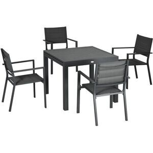 Set da Giardino Outsunny - Tavolo Allungabile e 6 Sedie Traspiranti Set da Giardino Outsunny - Tavolo Allungabile e 6 Sedie Traspiranti