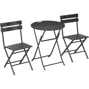 Set da Giardino Outsunny Acciaio HDPE Pieghevole - Set da Giardino Set da Giardino Outsunny Acciaio HDPE Pieghevole - Set da Giardino