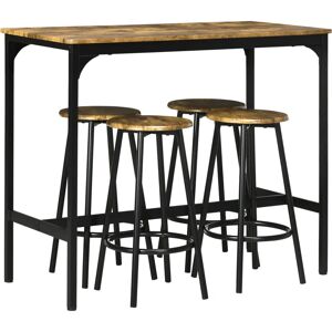 Set da Bar HOMCOM in Stile Industriale - Tavolo Alto e 4 Sgabelli Set da Bar HOMCOM in Stile Industriale - Tavolo Alto e 4 Sgabelli