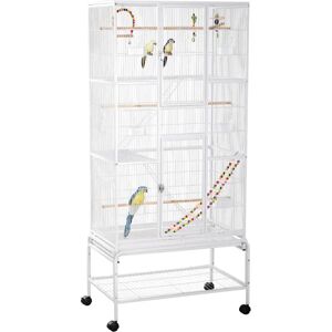 Gabbia per Uccelli PawHut - Acciaio & PP, Vassoio Removibile, 83x53x180cm Gabbia per Uccelli PawHut - Acciaio & PP, Vassoio Removibile, 83x53x180cm