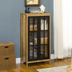 HOMCOM Credenza - 2 Ante in Vetro - Marrone - Arredo Moderno HOMCOM Credenza - 2 Ante in Vetro - Marrone - Arredo Moderno