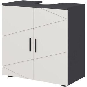 Mobile da lavabo Kleankin - Grigio - Salvaspazio, Mensola regolabile, Cerniere morbide Mobile da lavabo Kleankin - Grigio - Salvaspazio, Mensola regolabile, Cerniere morbide
