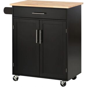 Carrello da Cucina HOMCOM con Cassetto e Armadietto - Nero Carrello da Cucina HOMCOM con Cassetto e Armadietto - Nero