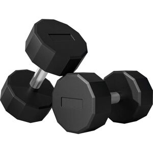 Set di 2 Manubri Sportnow 15kg con Rivestimento in Gomma Set di 2 Manubri Sportnow 15kg con Rivestimento in Gomma