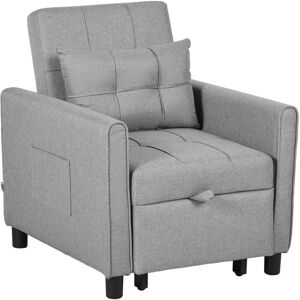 HOMCOM Poltrona Letto Reclinabile - Regolabile, Salvaspazio, Grigio HOMCOM Poltrona Letto Reclinabile - Regolabile, Salvaspazio, Grigio