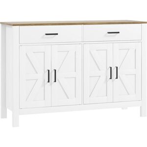 HOMCOM Credenza da Cucina Rustica con 2 Cassetti e Armadi HOMCOM Credenza da Cucina Rustica con 2 Cassetti e Armadi