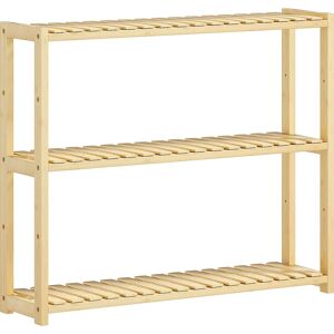 Scaffale bagno in bambù HOMCOM - 3 ripiani regolabili Scaffale bagno in bambù HOMCOM - 3 ripiani regolabili