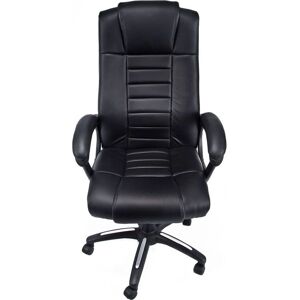 Silla de oficina giratoria negra de piel sintética Silla de oficina giratoria negra de piel sintética
