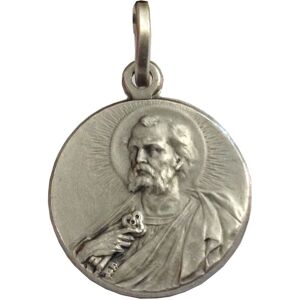 Médaille en Argent Sterling 925 - Saint Pierre - 18mm - Publicité Médaille en Argent Sterling 925 - Saint Pierre - 18mm - Publicité