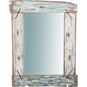 Biscottini - Recycled Wood Rectangular Wall Mirror - Rustic Style Biscottini - Recycled Wood Rectangular Wall Mirror - Rustic Style