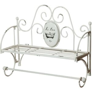 BISCOTTINI Wall Shelf with Towel Rack - Forged Iron Bathroom Organizer BISCOTTINI Wall Shelf with Towel Rack - Forged Iron Bathroom Organizer