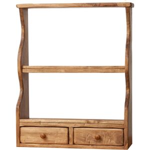 Biscottini - Estantería de la pared de madera maciza de caoba con efecto natural - Madera tilo - Natural caoba - Wall shelf Biscottini - Estantería de la pared de madera maciza de caoba con efecto natural - Madera tilo - Natural caoba - Wall shelf