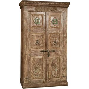 BISCOTTINI Compact Wooden Bookcase with Antique Door - White Antiqued BISCOTTINI Compact Wooden Bookcase with Antique Door - White Antiqued