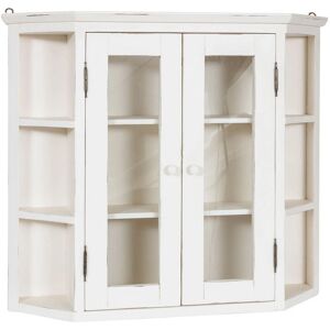 Biscottini - White Antique Wooden Display Cabinet 75x86x21cm - Display Cabinet Biscottini - White Antique Wooden Display Cabinet 75x86x21cm - Display Cabinet