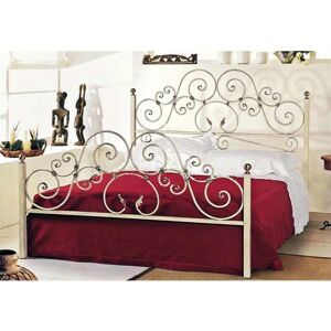 Cama de Hierro Forjado Iperbriko - Marfil 172x202x145 cm - Muebles de Dormitorio Cama de Hierro Forjado Iperbriko - Marfil 172x202x145 cm - Muebles de Dormitorio