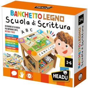 Headu - Educatief Houten Bankje met Letters & Vormen Headu - Educatief Houten Bankje met Letters & Vormen