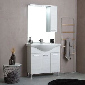 Kiamami Valentina - Mueble de Baño Piso 85cm Roble Blanco Efecto Madera Rimini Kiamami Valentina - Mueble de Baño Piso 85cm Roble Blanco Efecto Madera Rimini