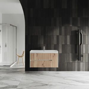 Kiamami Valentina - Mueble de baño suspendido - 100cm - Roble Oro Kiamami Valentina - Mueble de baño suspendido - 100cm - Roble Oro