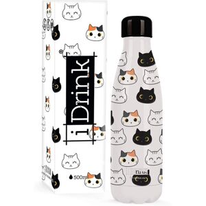 Bouteille thermique en acier inoxydable iTotal White Cats - 500 ml - Publicité Bouteille thermique en acier inoxydable iTotal White Cats - 500 ml - Publicité