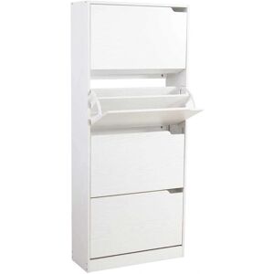 Bakaji Wit Schoenenkast met 4 Deuren - Modern Minimalistisch Opbergsysteem Bakaji Wit Schoenenkast met 4 Deuren - Modern Minimalistisch Opbergsysteem