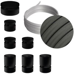 Kit de Sistema Lineal Filé de Creative Cables - 5m, 7 componentes de madera, Negro Kit de Sistema Lineal Filé de Creative Cables - 5m, 7 componentes de madera, Negro