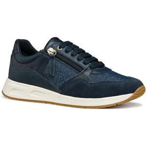 Geox Bulmya Dark Blue Sneakers - Breathable Mesh, Gold Zipper - Sneakers Geox Bulmya Dark Blue Sneakers - Breathable Mesh, Gold Zipper - Sneakers