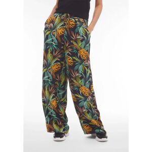 Freddy - Pantaloni culotte viscosa tropical - Nero - pants Freddy - Pantaloni culotte viscosa tropical - Nero - pants