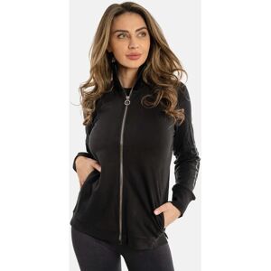 Freddy - Felpa con Zip e Collo Alto Velvet con Logo Strass - Schwarz - Medium - Sweatshirt Freddy - Felpa con Zip e Collo Alto Velvet con Logo Strass - Schwarz - Medium - Sweatshirt