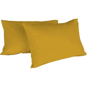 HOMEMANIA Cotton Pillowcase Set - 52x82cm - Yellow - Bed Linen HOMEMANIA Cotton Pillowcase Set - 52x82cm - Yellow - Bed Linen