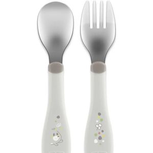 Chicco 00016102350000 conjunto de talheres para crianças - Aço inoxidável, Cinza, 18M+ Chicco 00016102350000 conjunto de talheres para crianças - Aço inoxidável, Cinza, 18M+