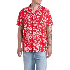 Replay sommarblus med blommotiv - Röd - Herrmode Replay sommarblus med blommotiv - Röd - Herrmode