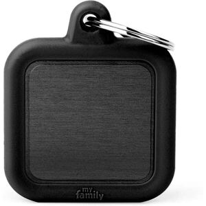 Étiquette double face noire MyFamily - Médaille pour animaux - Publicité Étiquette double face noire MyFamily - Médaille pour animaux - Publicité