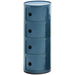 Unidad de almacenamiento azul Kartell Componibili - 4 elementos, cilíndrica Unidad de almacenamiento azul Kartell Componibili - 4 elementos, cilíndrica