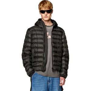 Diesel W-Scottys Zwarte Capuchonjas - Jas Diesel W-Scottys Zwarte Capuchonjas - Jas