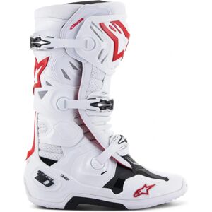 Alpinestars Tech 10 Supervented Blanco / Rojo Brillante - Botas de Motocross Alpinestars Tech 10 Supervented Blanco / Rojo Brillante - Botas de Motocross