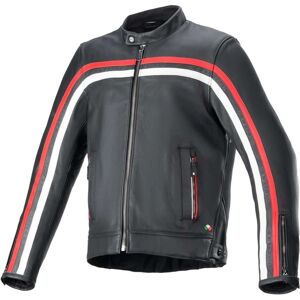 Veste en cuir de moto Alpinestars Dyno - Noir, Blanc, Rouge - 2XL - Publicité Veste en cuir de moto Alpinestars Dyno - Noir, Blanc, Rouge - 2XL - Publicité