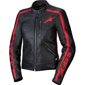 Veste en cuir Stella Dyno d'Alpinestars pour femme - Noir Rouge - XS - Publicité Veste en cuir Stella Dyno d'Alpinestars pour femme - Noir Rouge - XS - Publicité