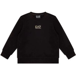 Sudadera de algodón negra EA7 con cuello redondo Sudadera de algodón negra EA7 con cuello redondo