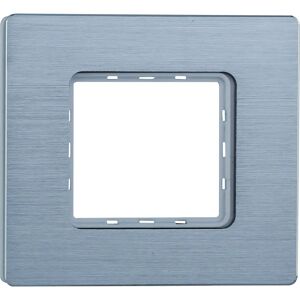 ETTROIT - Placca, 2 moduli, alluminio, argento satinato - Switch Plate ETTROIT - Placca, 2 moduli, alluminio, argento satinato - Switch Plate