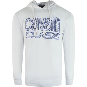 Roberto Cavalli Heren Cavalli Class Bloemenlogo Wit Hoodie - Maat: 42/Regulier Roberto Cavalli Heren Cavalli Class Bloemenlogo Wit Hoodie - Maat: 42/Regulier