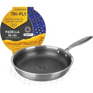 Kasanova Poêle Tri-ply 26cm - Ustensile de Cuisine - Publicité Kasanova Poêle Tri-ply 26cm - Ustensile de Cuisine - Publicité