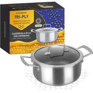 Kasanova 20cm Saucepan - Tri-ply Durable Induction Safe Kasanova 20cm Saucepan - Tri-ply Durable Induction Safe