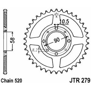 Jt Crown 33 Teeth 520 Black - Sprocket for Honda motorcycles Jt Crown 33 Teeth 520 Black - Sprocket for Honda motorcycles