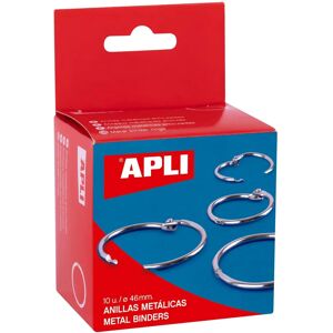 Apli Pack of 10 Metal Hinged Rings Ø46mm - Binder Rings Apli Pack of 10 Metal Hinged Rings Ø46mm - Binder Rings