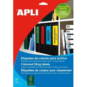 APLI Green Permanent Label Sheets - 190x61mm - File Organizer APLI Green Permanent Label Sheets - 190x61mm - File Organizer
