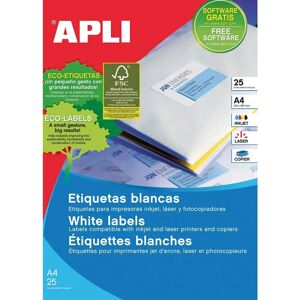 APLI Permanent Etiketter A4 - 25 Ark APLI Permanent Etiketter A4 - 25 Ark