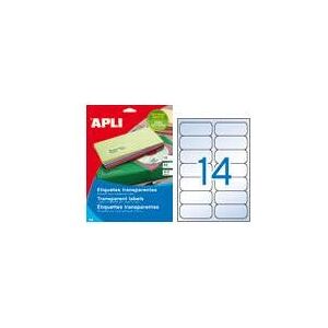 ÉTIQUETTES TRANSPARENTS APLI 10052 - 99,1x38,1mm ÉTIQUETTES TRANSPARENTS APLI 10052 - 99,1x38,1mm